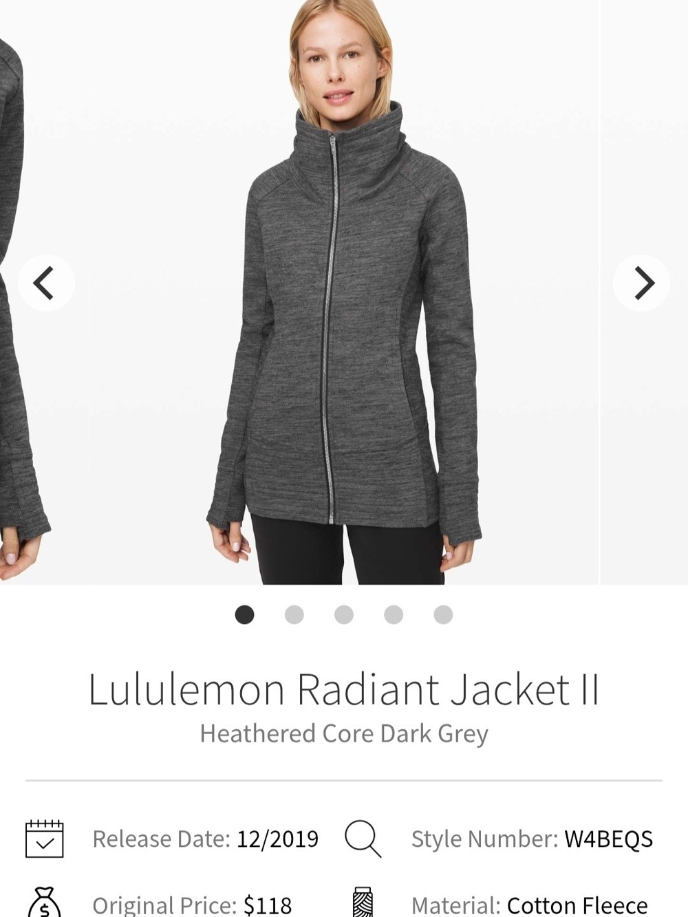 lululemon athletica Radiant Jacket II - Heathered Core Dark Grey